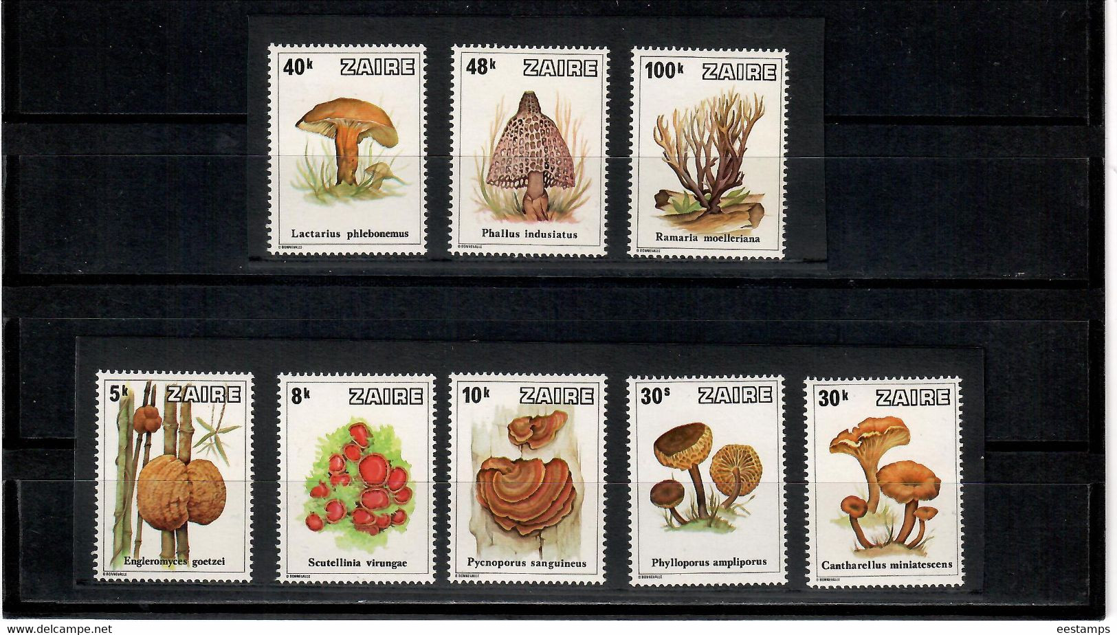 Congo-Kinshasa ,Zaire 1979 . Mushrooms  . 8v. - Ongebruikt