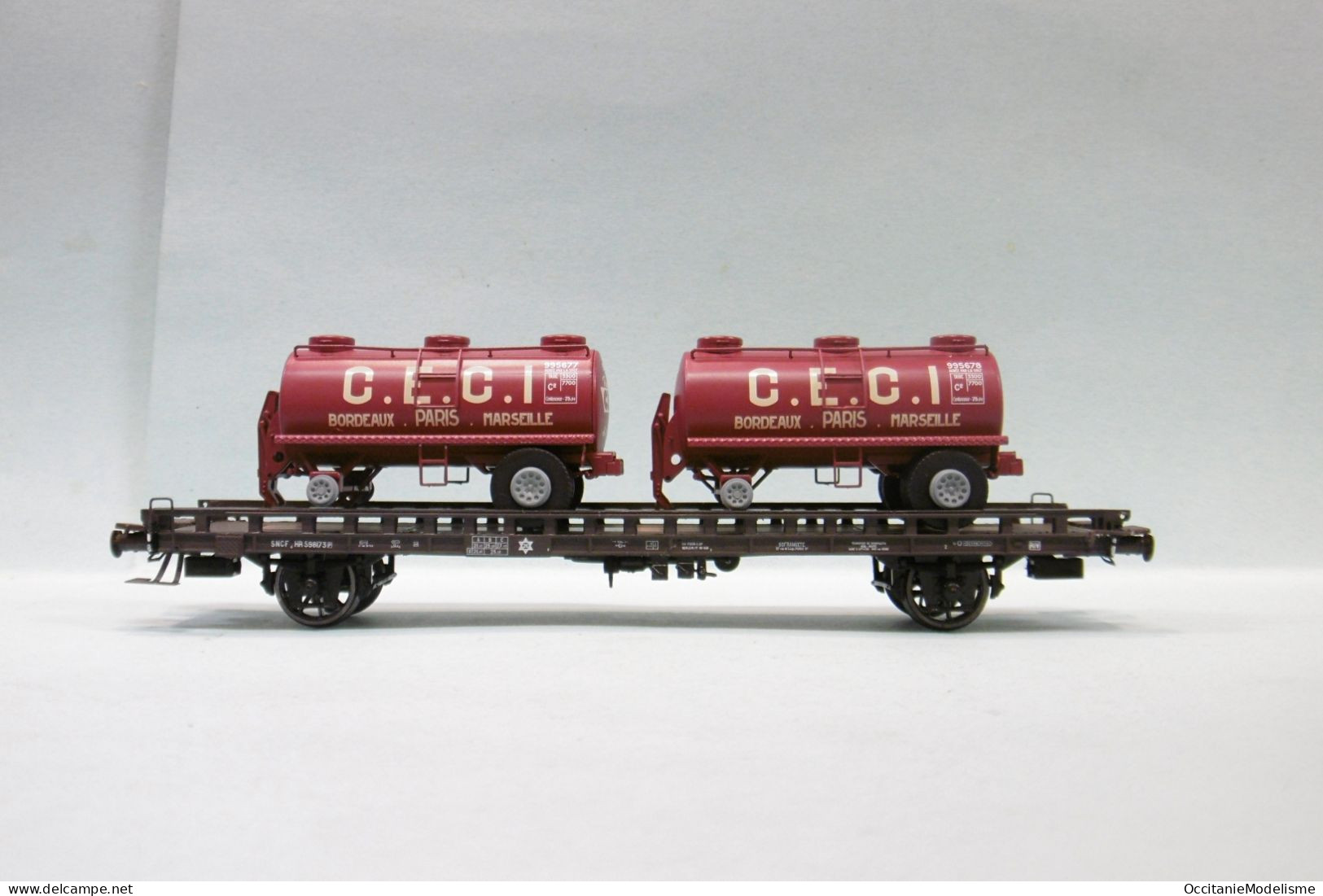 REE - WAGON UFR Biporteur Citernes CECI SNCF Ep. III Réf. WB-614 Neuf NBO HO 1/87 - Goods Waggons (wagons)