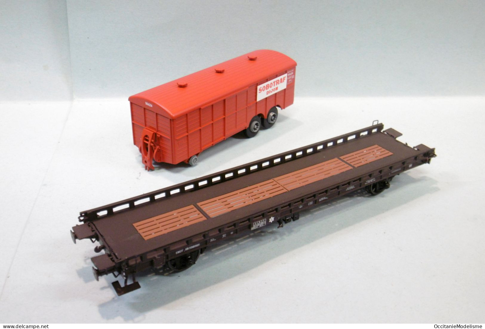 REE - WAGON UFR Biporteur SOBOTRAF SNCF Ep. III Réf. WB-617 Neuf NBO HO 1/87 - Goods Waggons (wagons)