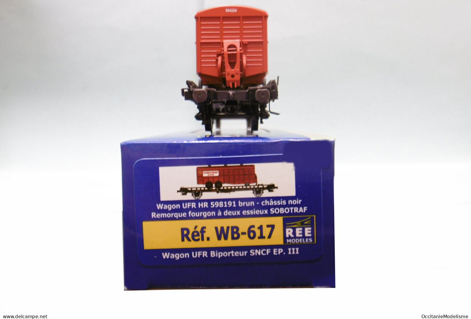 REE - WAGON UFR Biporteur SOBOTRAF SNCF Ep. III Réf. WB-617 Neuf NBO HO 1/87 - Vagoni Merci