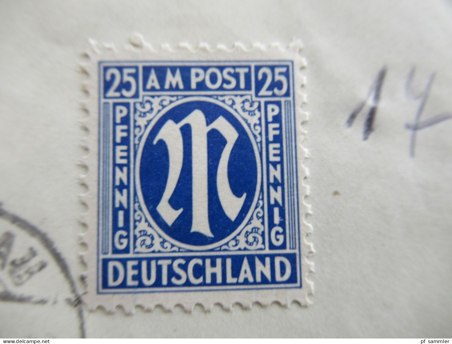 Bizone Am Post 3.1.1946 Nr.9 EF + Violetter Ra2 Gebühr Bezahlt überstempelter R-Zettel Röhrnbach / Passau 1 - Storia Postale