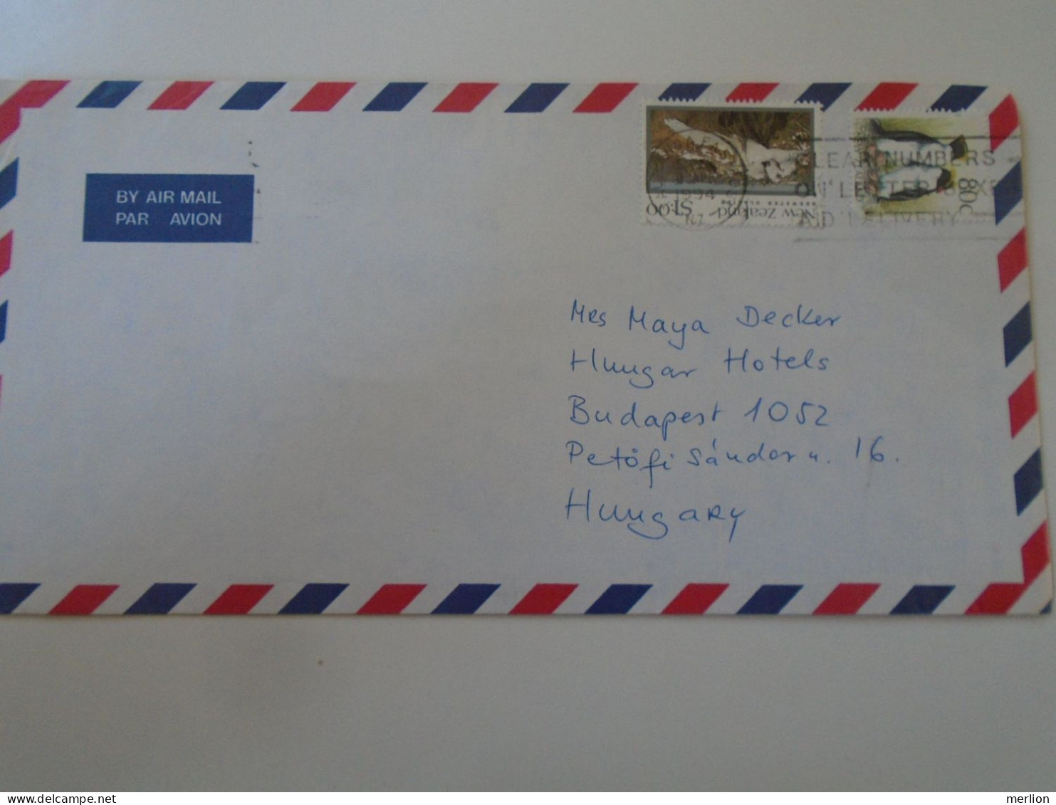 D198183    New Zealand Airmail  Cover 1994  Tauranga   - Sent To Hungary Stamp Penguin - Lettres & Documents