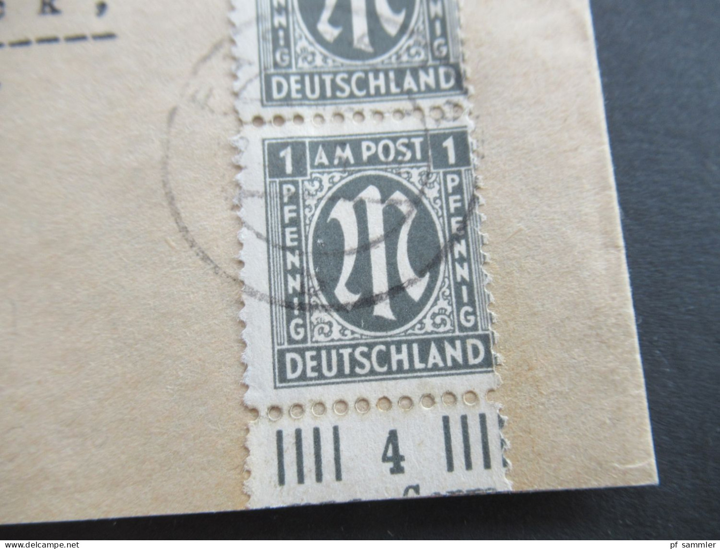 Am Post 21.12.1945 MiF Am. Druck / Deutscher Druck Nr.16 Unterrand Einschreiben Not R-Zettel Passau 2 - Osnabrück - Lettres & Documents