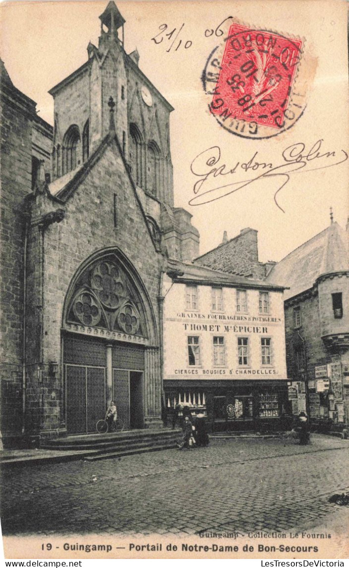 FRANCE - Guingamp - Portail De Notre Dame De Bon-secours - Animé - Carte Postale Ancienne - Guingamp