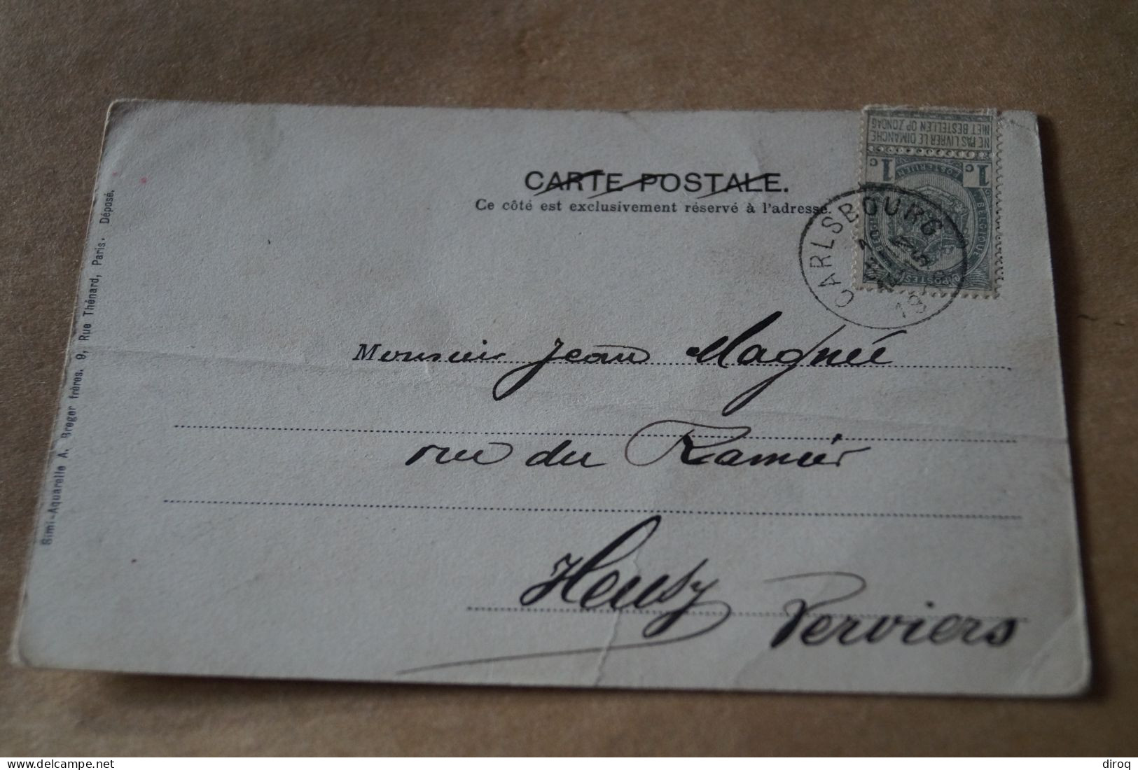 Belle Carte  Ancienne, établissement De Carlsbourg ,le Parc Et L'étang, 1898 - Other & Unclassified