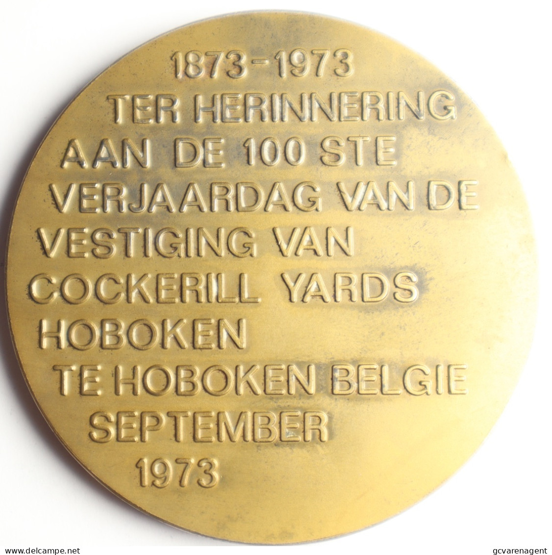 1873 1973  HEERINNERING 100 Ste VARJAARDAG VESTIGING COCKERILL TE HOBOK ( MARCEL MAZY  )     7 CM    2 SCANS - Autres & Non Classés