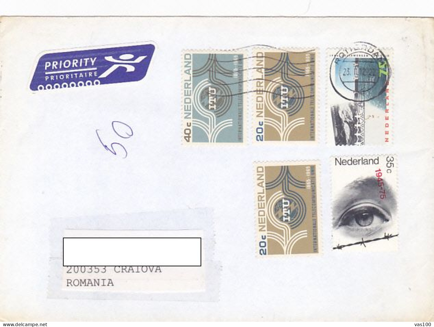 INTERNATIONAL TELECOMMUNICATIONS UNION, WW2- LIBERATION, DELTA WORKS, STAMPS ON COVER, 2012, NETHERLANDS - Cartas & Documentos