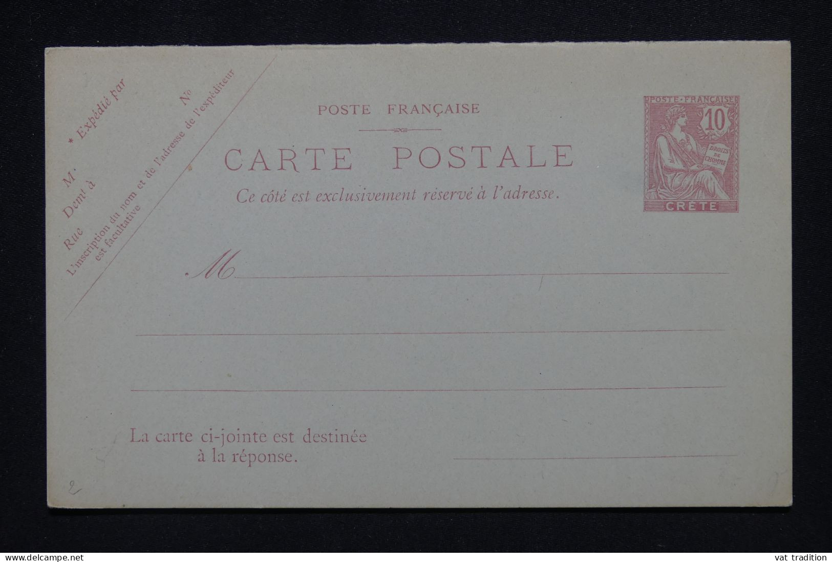 CRÈTE - Entier Postal Type Mouchon Non Utilisé - L 147083 - Otros & Sin Clasificación