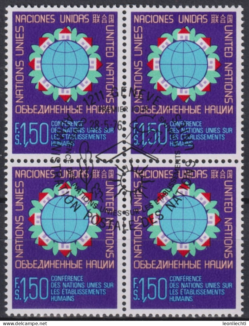 1976 UNO Genf ° Mi:NT-GE 59, Yt:NT-GE 59, Zum:NT-GE 60, Konferenz Der UNO über Städtebau - Used Stamps