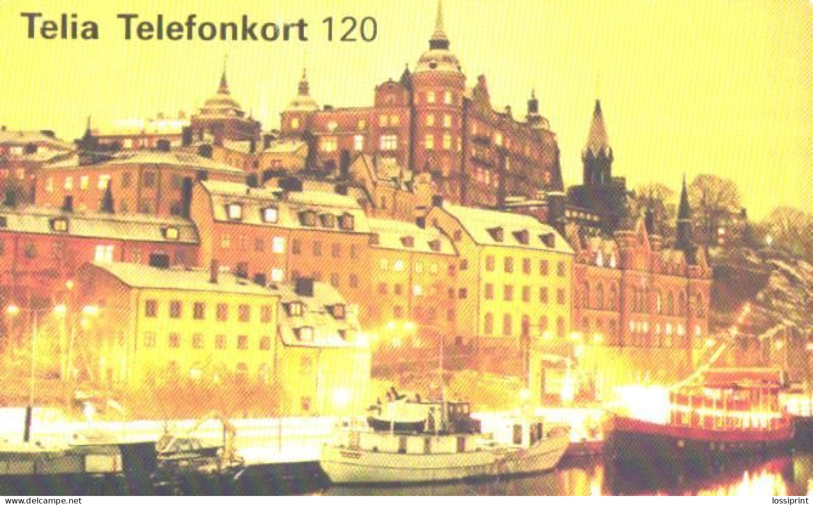 Sweden:Used Phonecard, Telia, 120 Markers, Stockholm View, 2002 - Paysages