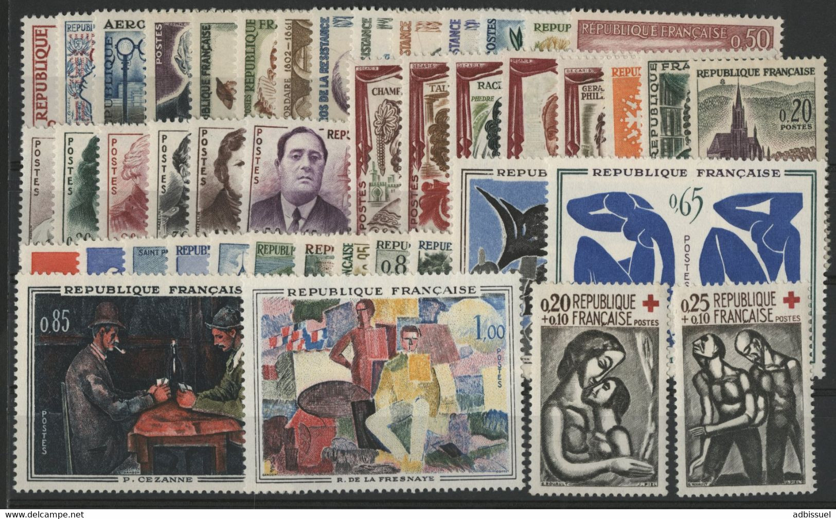 FRANCE ANNEE COMPLETE 1961 COTE 67 € Neufs ** (MNH) N° 1281 à 1324 Soit 44 Timbres (vendus à 13 % De La Cote) - 1960-1969