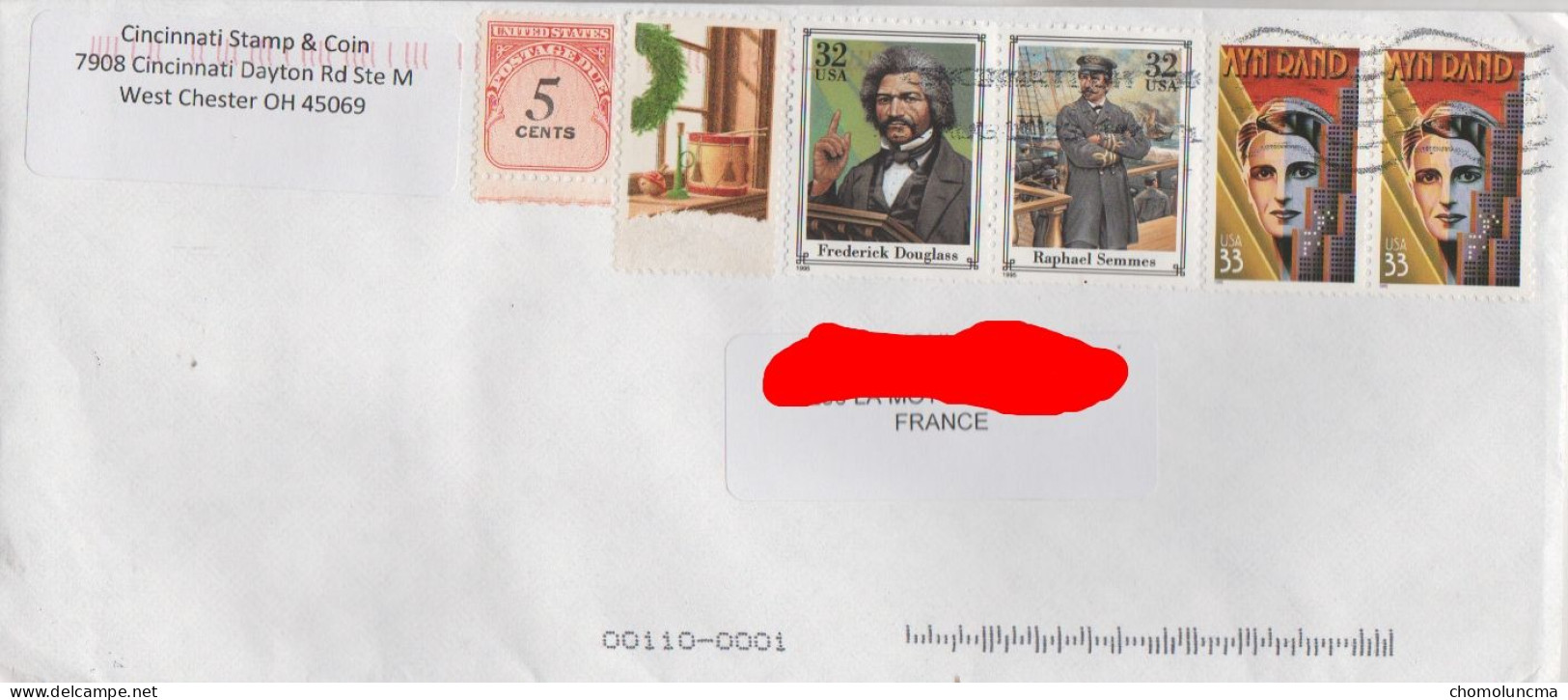 USA LITERARY ARTS AYN RAND Alissa Zinovievna Rosenbaum Philosopher & Frederick Douglass & Raphael Semmes - Storia Postale