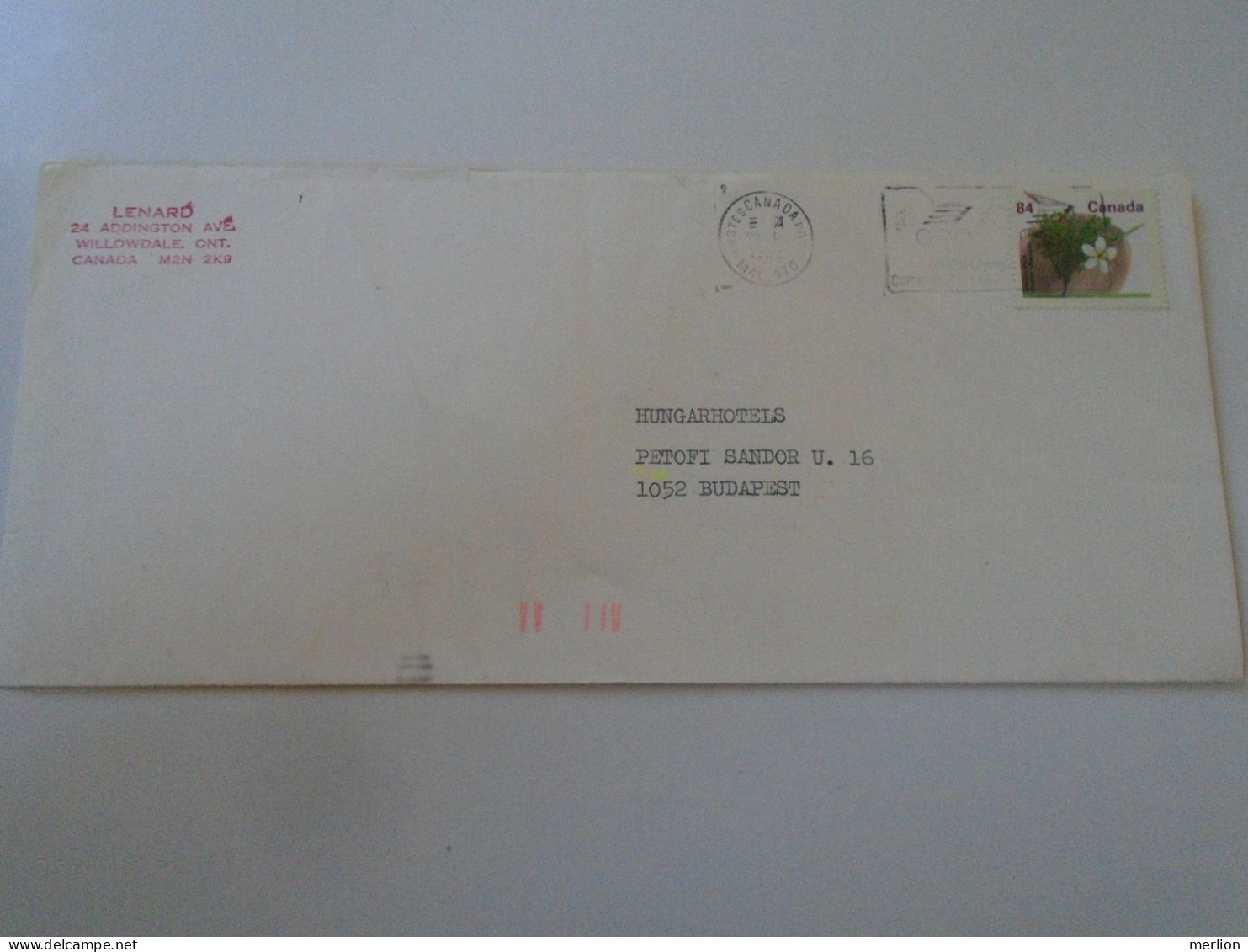 D198194  Canada    Cover  1982  Willowdale  Ontario    Sent To Hungary - Lettres & Documents