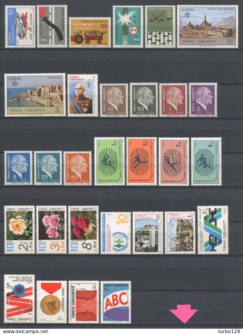 TURQUIE Année 1978 ** Complète N° 2208/2242 Neufs MNH Luxe C 38.90 € Jahrgang Ano Completo Full Year - Volledig Jaar