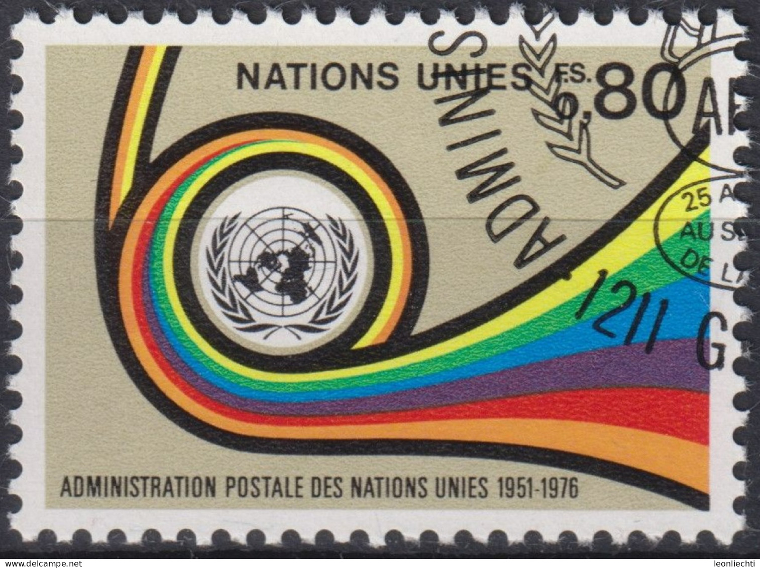 1976 UNO Genf ° Mi:NT-GE 60, Yt:NT-GE 60, Zum:NT-GE 61, 25 Jahre Postverwaltung Der UNO - Gebruikt
