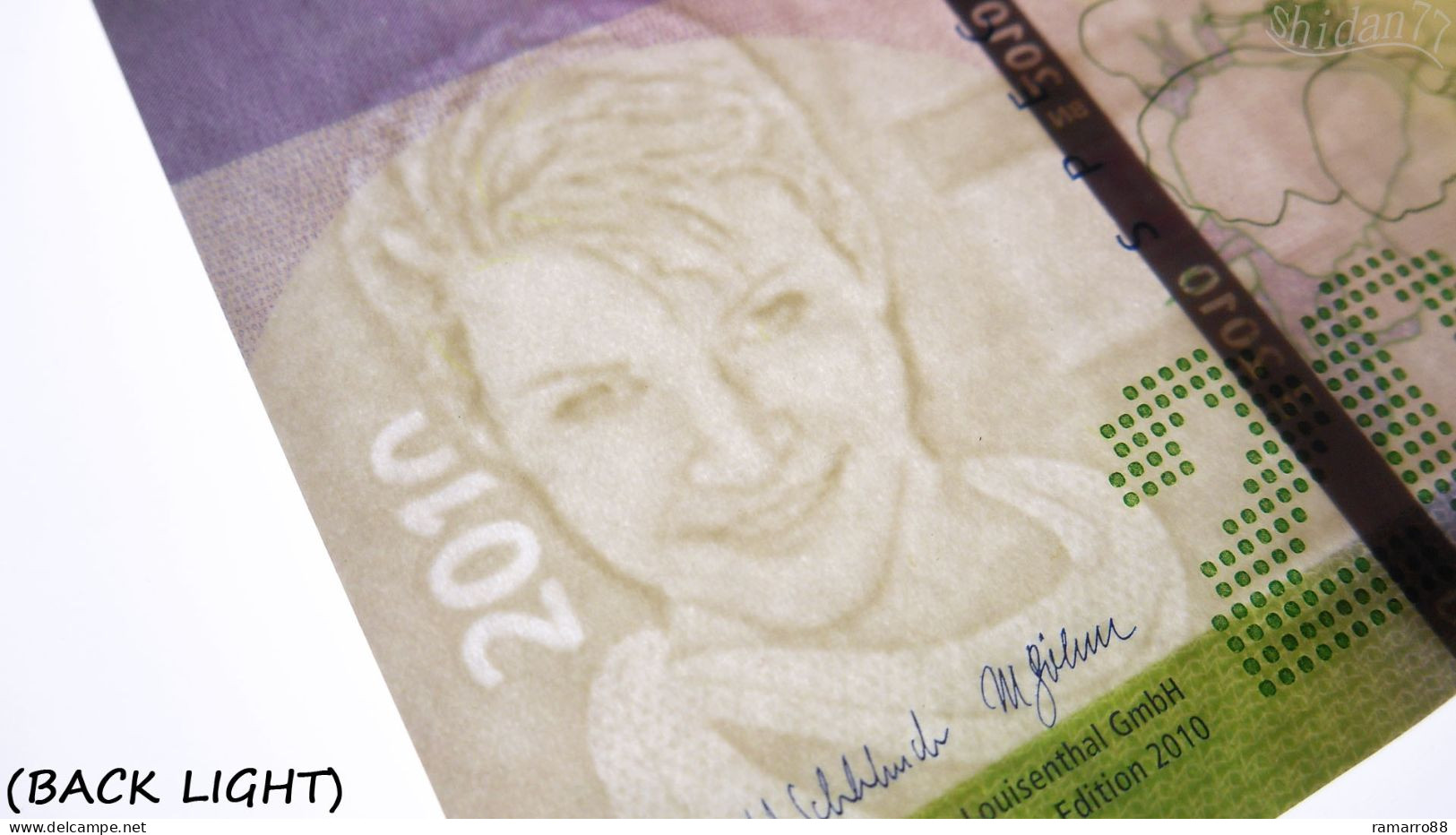 Louisenthal / Giesecke Devrient G&D - Yvonne Hybrid 2010 Specimen Test Note Unc - Specimen