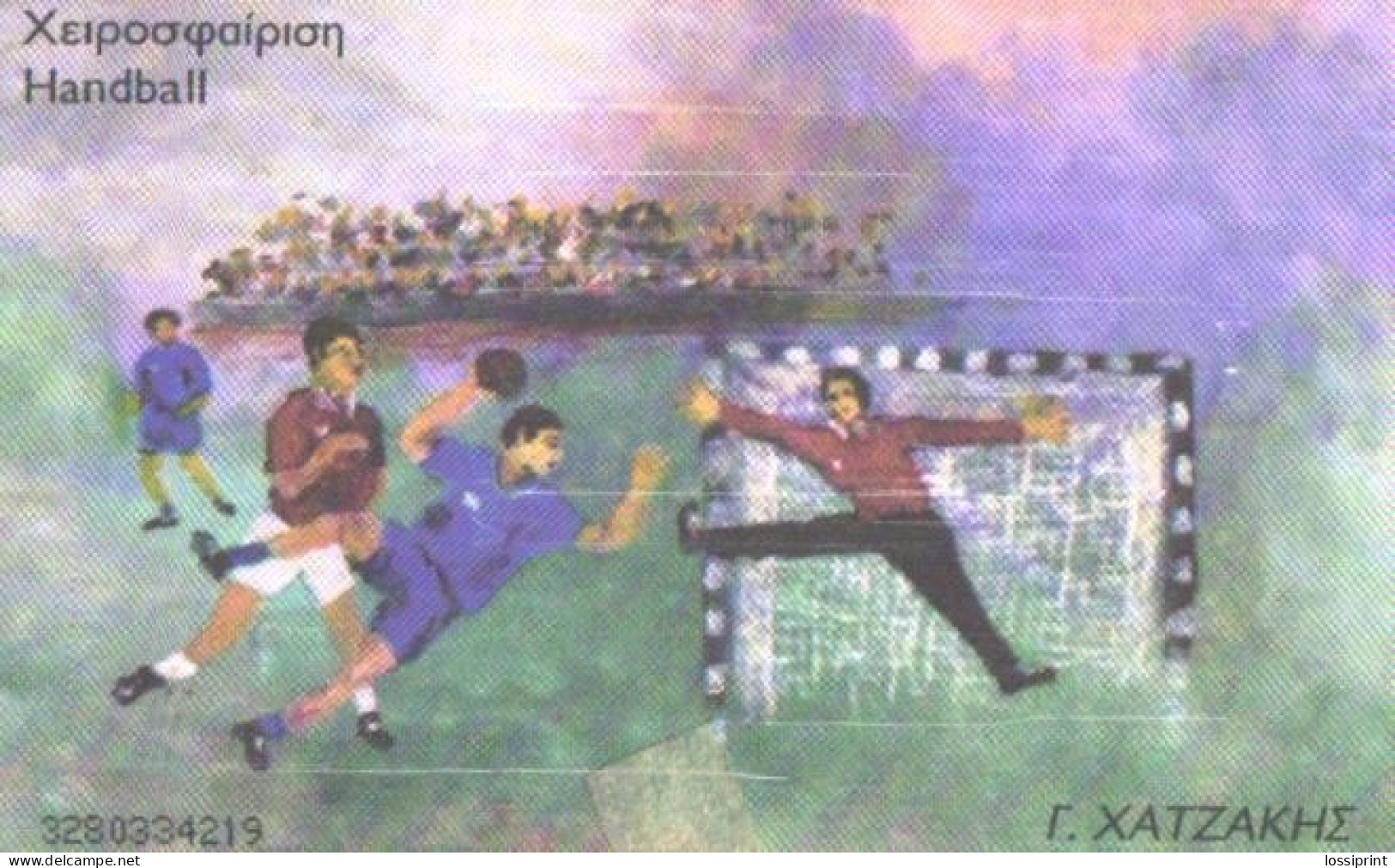 Greece:Used Phonecard, OTE, 3€, Athens Olympig Games 2004, Handball - Juegos Olímpicos