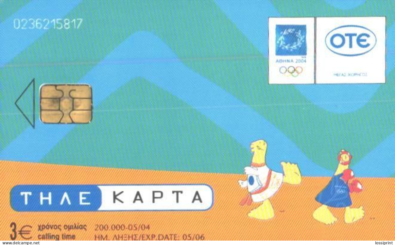 Greece:Used Phonecard, OTE, 3€, Athens Olympig Games 2004, Taekwondo And Boxing - Olympic Games