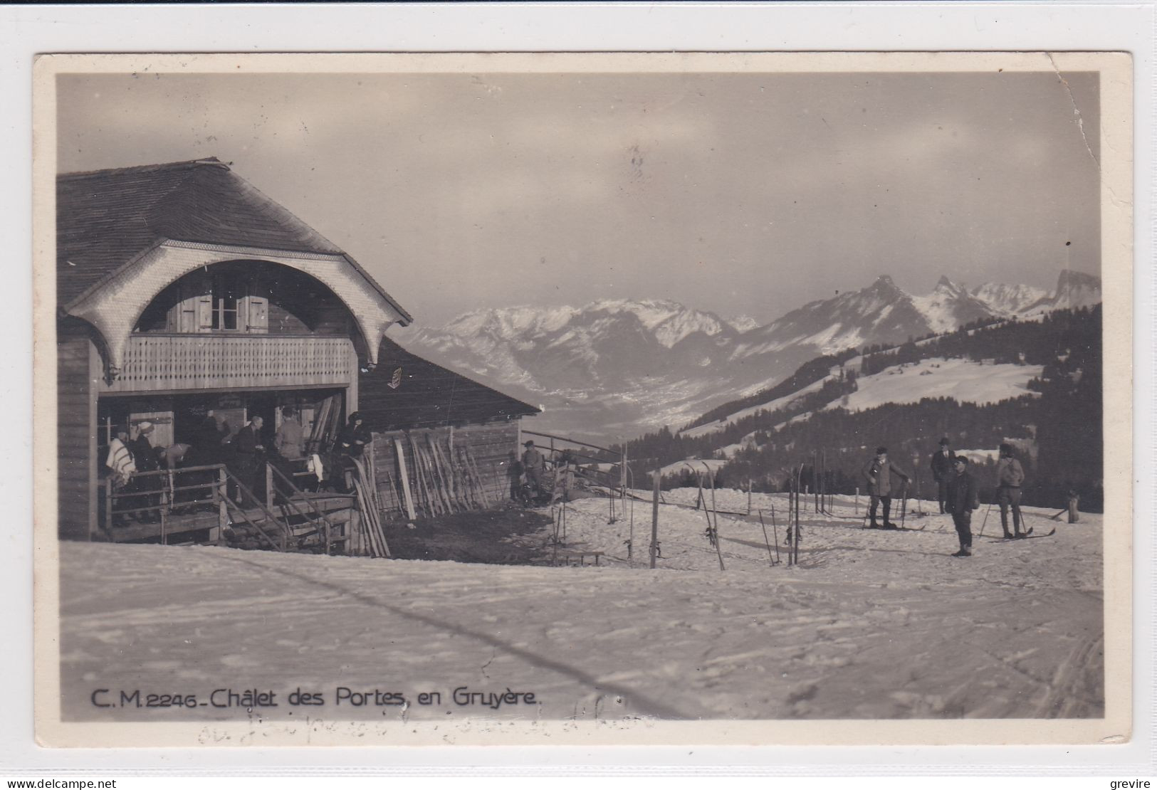 Les Portes Sur Vuadens, Cabane C.A.S. Carte-photo Animée, Hiver - Vuadens