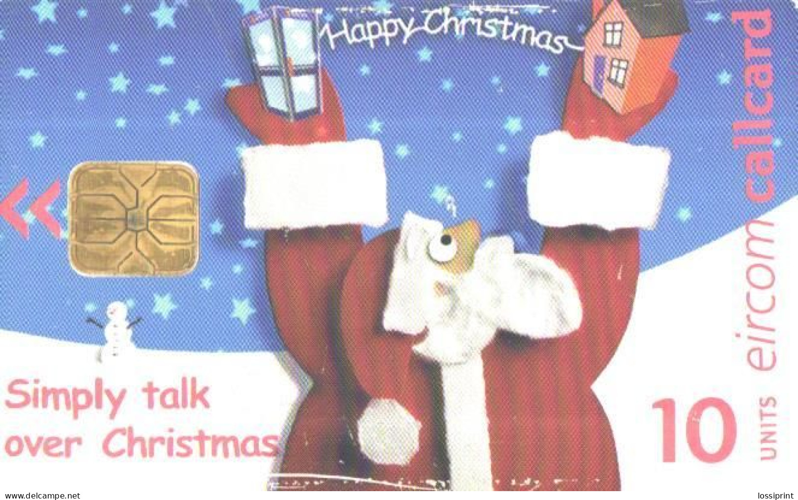 Ireland:Used Phonecard, Eircom, 10 Units, Santa Claus - Christmas