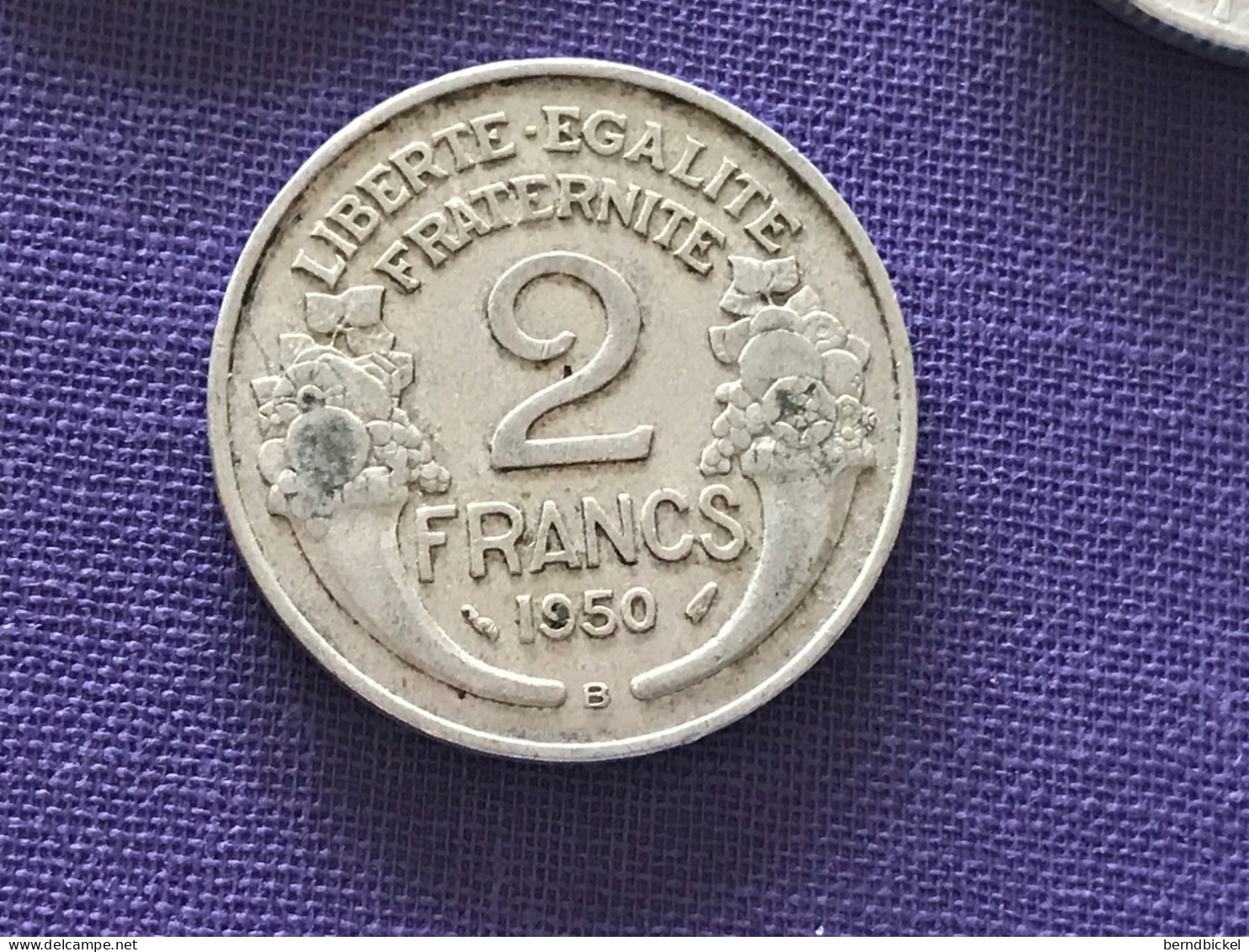 Münze Münzen Umlaufmünze Frankreich 2 Francs 1950 Münzzeichen B - 2 Francs