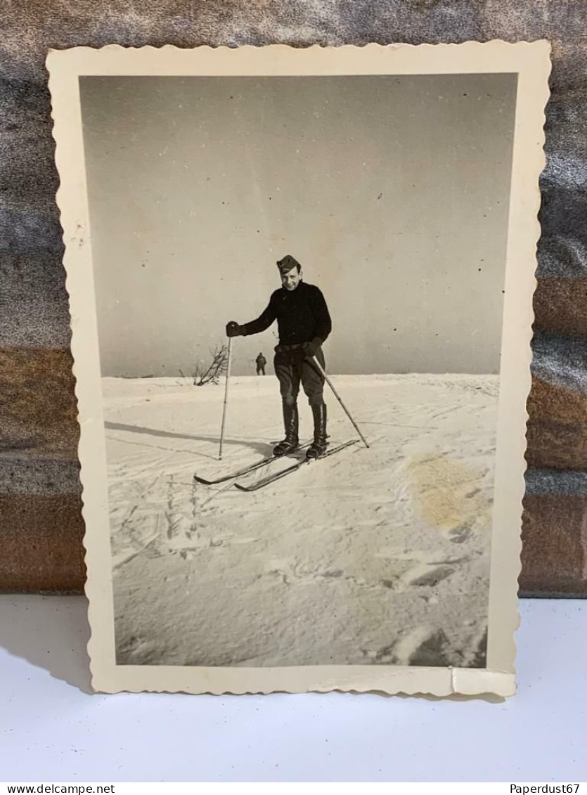 Lot Of 4 WW2 German Photos Wehrmacht Soldiers Winter Skiing Original Allemand Photos - 1939-45