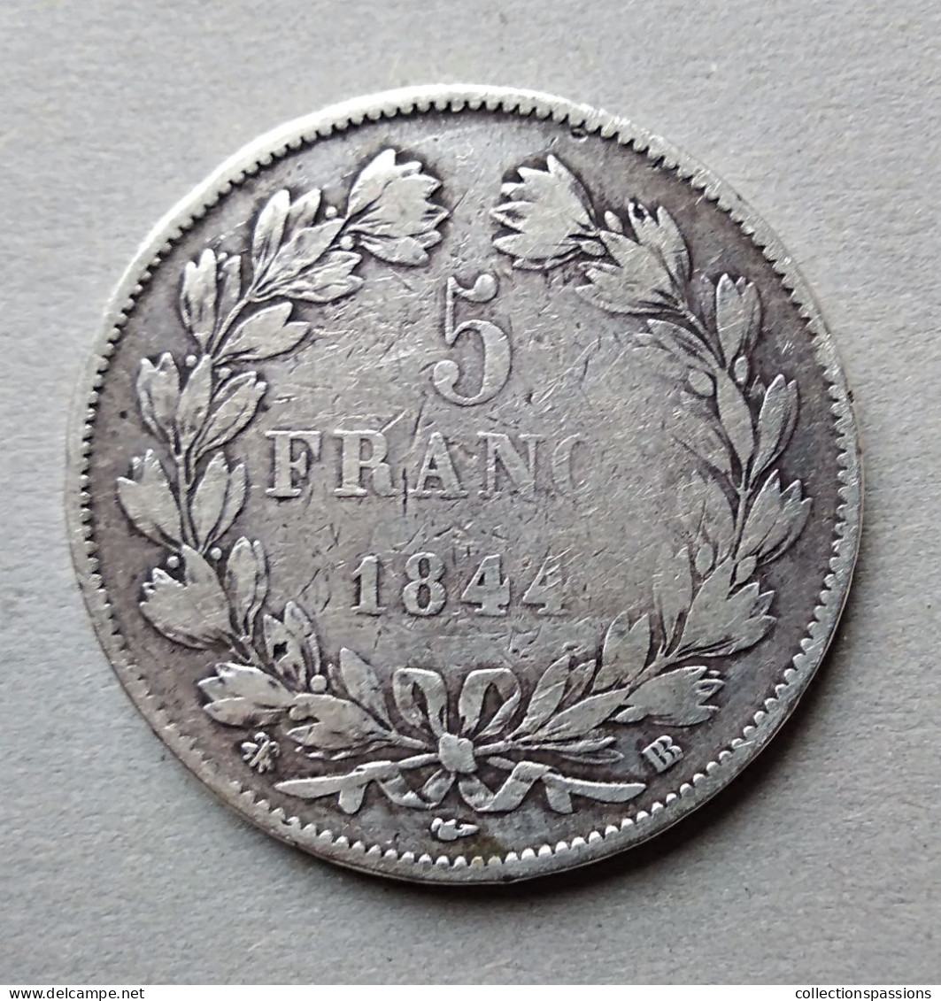 5 Francs. Louis Philippe I. 1844 BB - 5 Francs