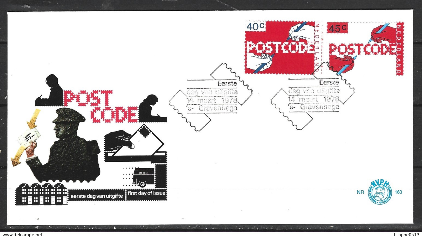 PAYS-BAS. N°1084-5 De 1978 Sur Enveloppe 1er Jour. Code Postal. - Código Postal