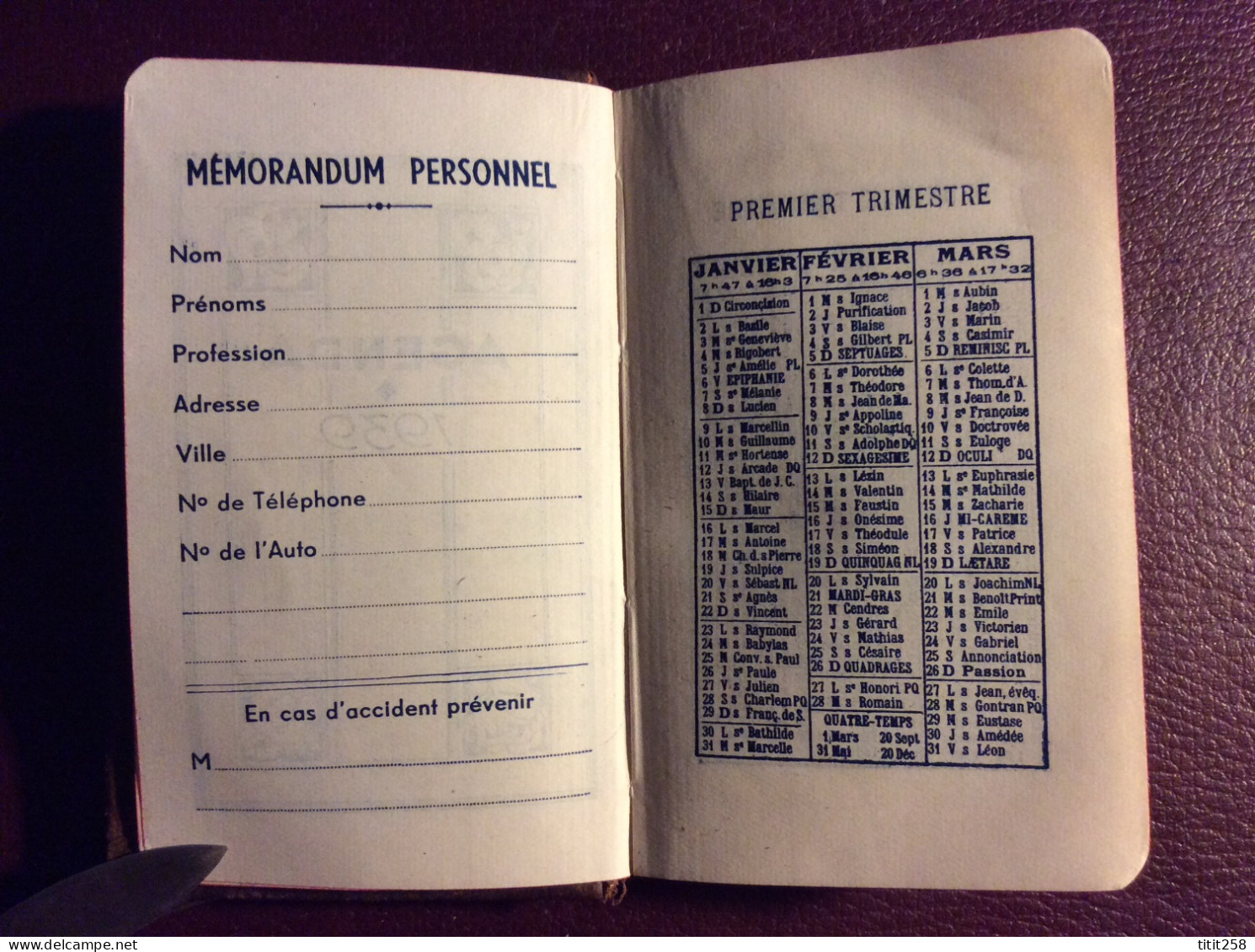 Ancien Petit Carnet Agenda Ciments Portland 1939 . 10 Pages Annotées Par Un SCOUT - Petit Format : 1921-40