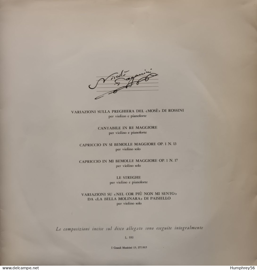 1965 - Niccolò Paganini I [Niccolò Paganini, Giovanni Paisiello, Gioachino Antonio Rossini, Franz Xaver Süszmayr] - Spezialformate