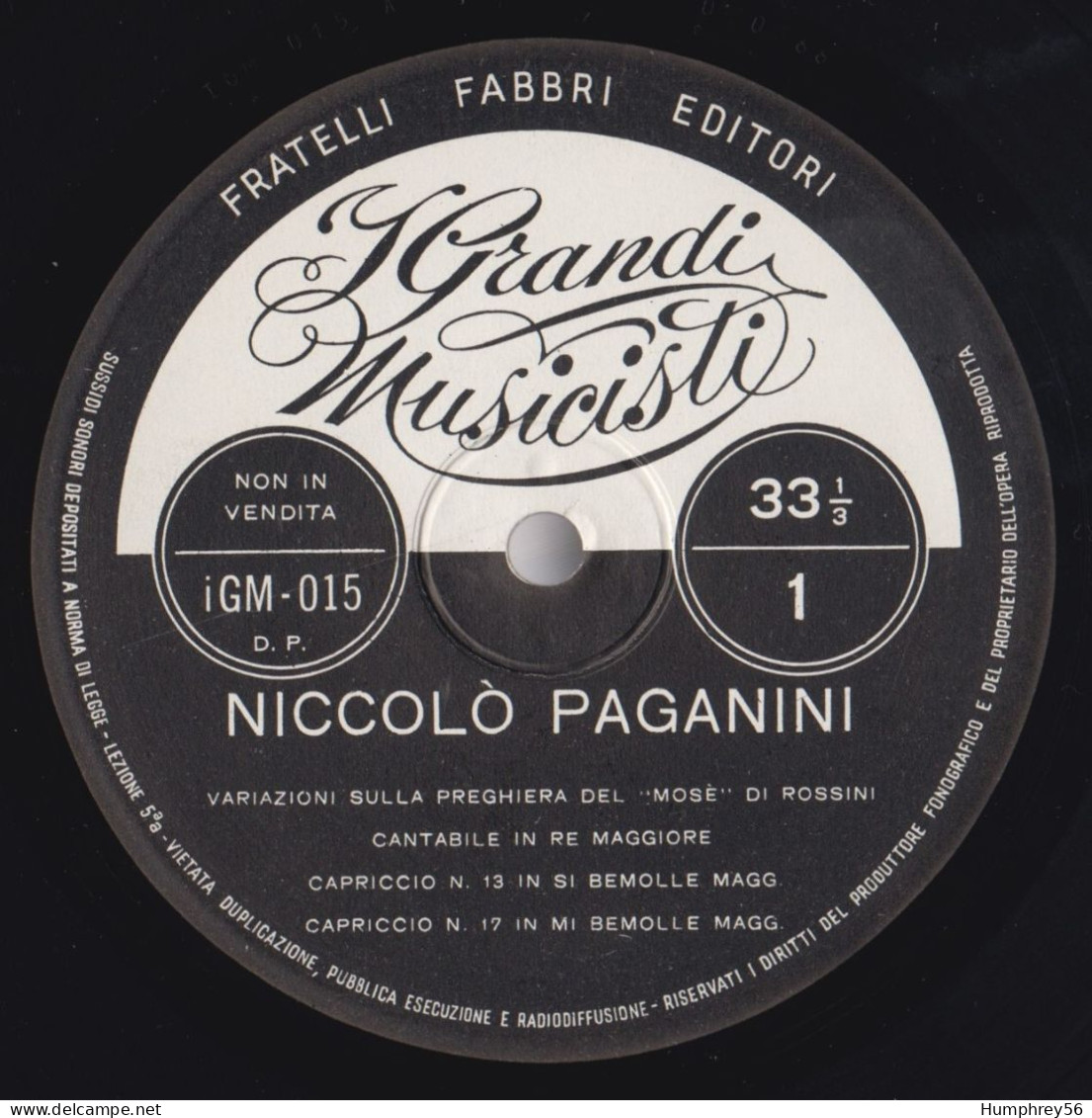 1965 - Niccolò Paganini I [Niccolò Paganini, Giovanni Paisiello, Gioachino Antonio Rossini, Franz Xaver Süszmayr] - Formatos Especiales