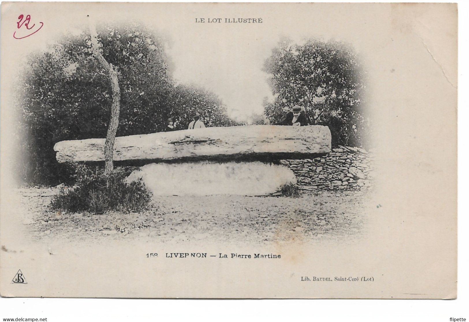 L100N273 - Livernon - La Pierre Martine - Lib. Baudel  N°158 - Livernon