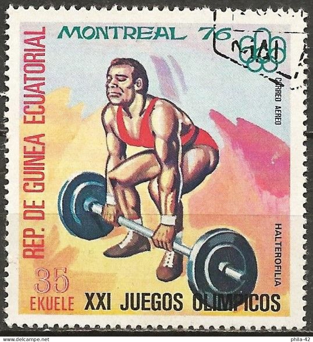 Equatorial Guinea 1976 - Mi 869 - YT Pa 70-A ( Montreal Olympic Games : Weightlifting ) Airmail - Pesistica