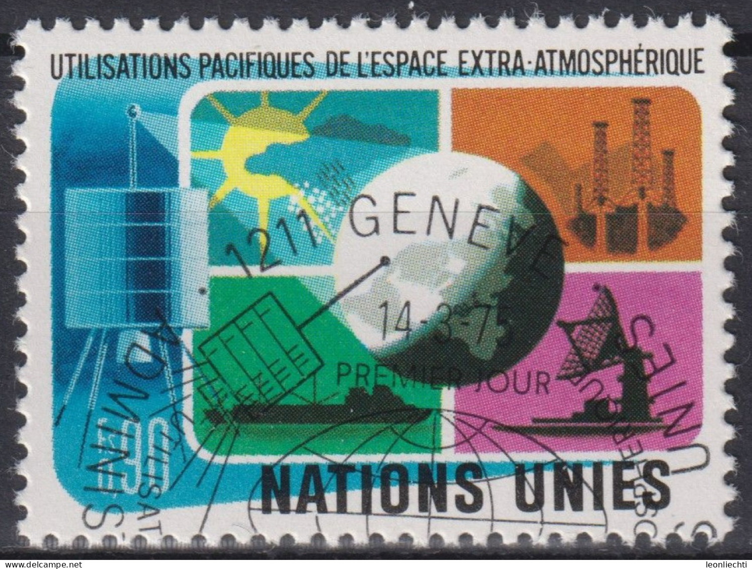 1975 UNO Genf ° Mi:NT-GE 47, Yt:NT-GE 47, Zum:NT-GE 47, Friedliche Nutzung Des Weltraums - Used Stamps