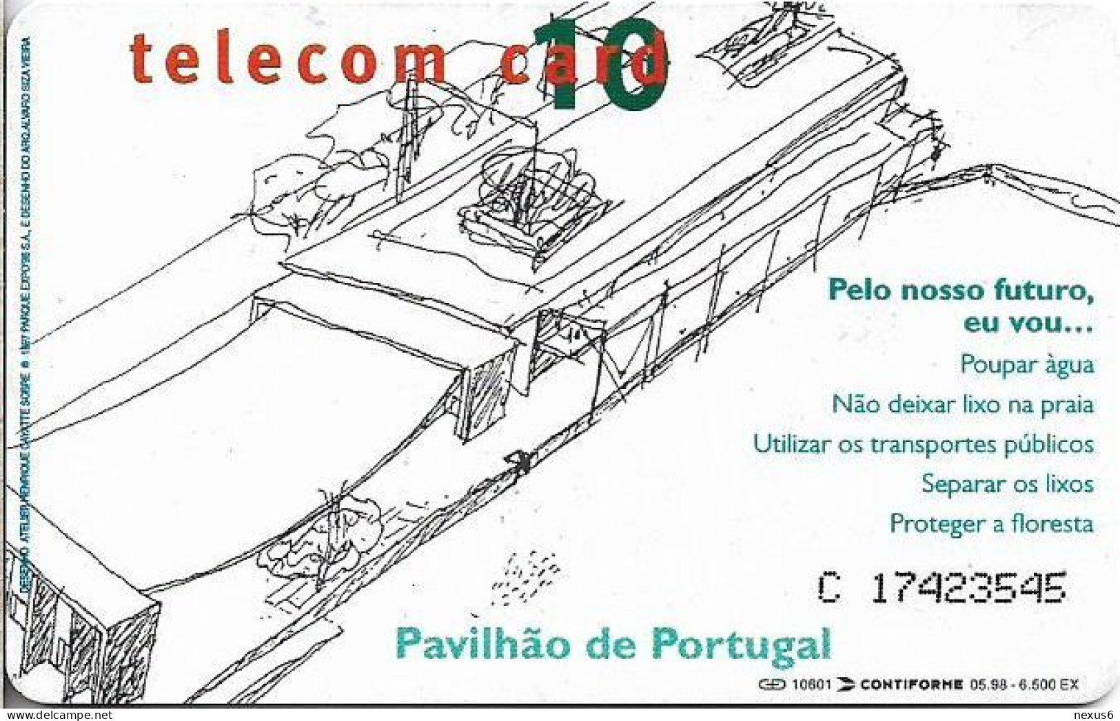 Portugal - PT (Chip) - Pavilhão De Portugal - PT206 - 05.1998, 10U, 6.500ex, Used - Portugal
