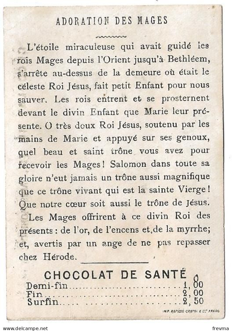 Chromos Publicitaire Chocolat Ibled Année 1900 Adoration Des Mages - Ibled