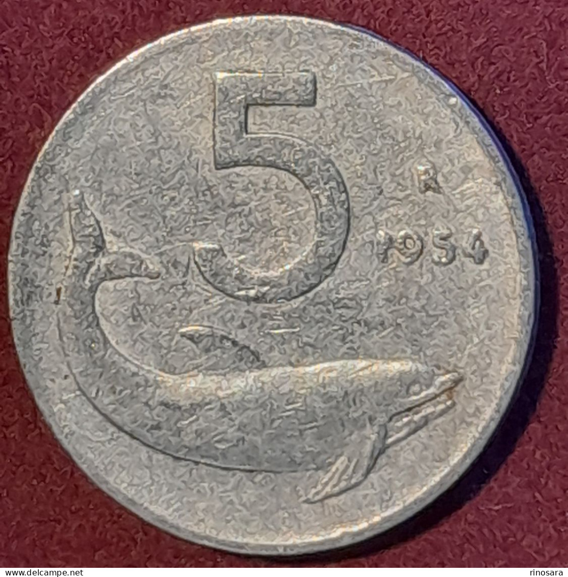 Errore Di Conio 5 Lire 1954 Repubblica Italiana - Errores Y Curiosidades