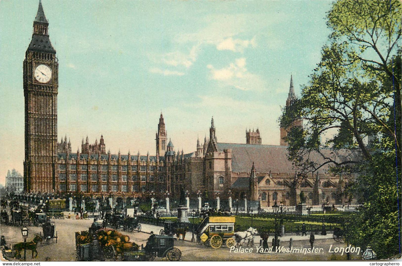 United Kingdom England Old London Palace Yard Westminster Cariage Coach Bus Traffic - Bus & Autocars