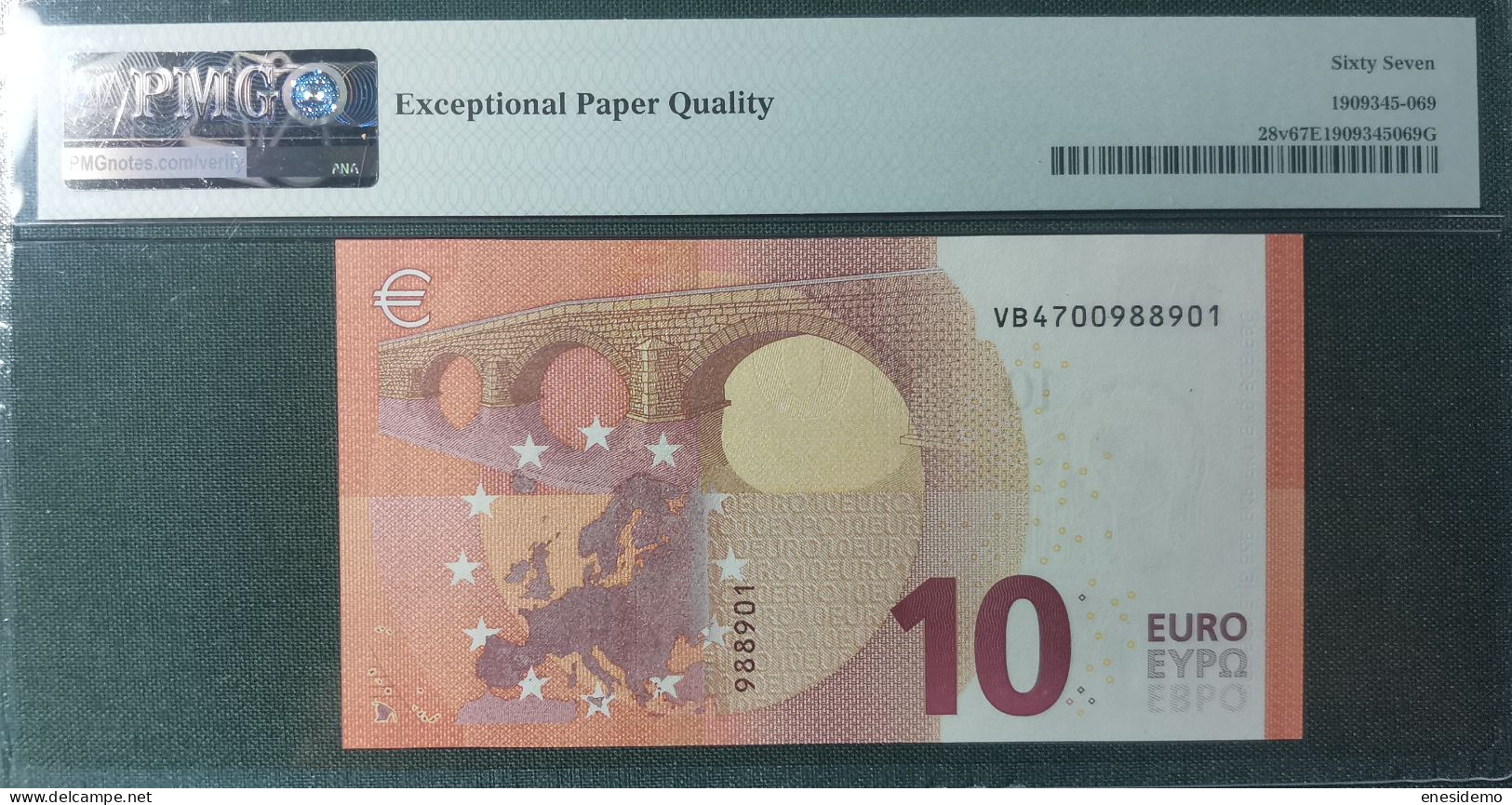 10 EURO SPAIN 2014 LAGARDE V011C6 VB SC FDS UNC. PERFECT PMG 67 EPQ - 10 Euro