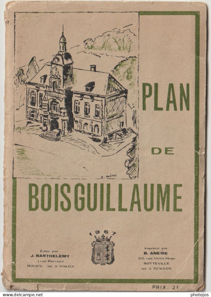 Plan Dépliant Des Rues De La Ville  De Bois Guillaume Près De Rouen (76) Publicités Commerciales - Europa