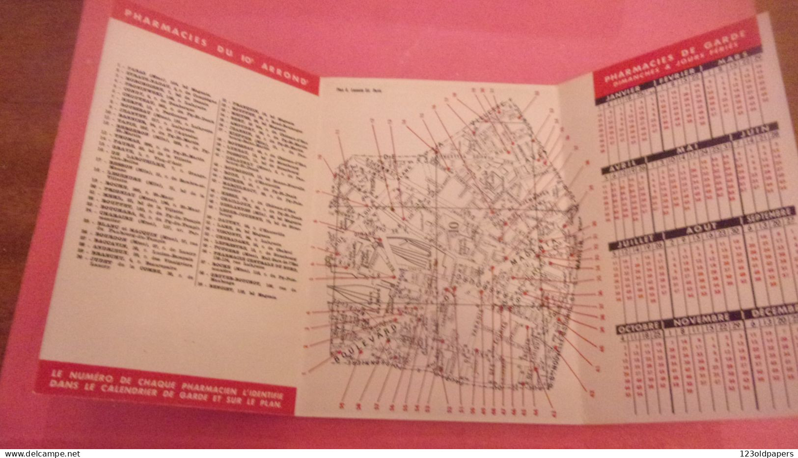 PUB PLAN DU 10 EME ARRONDISSEMENT  PATE GINGIVALE SPECIA  PHARMACIEN J LAME BD MAGENTA - Reiseprospekte