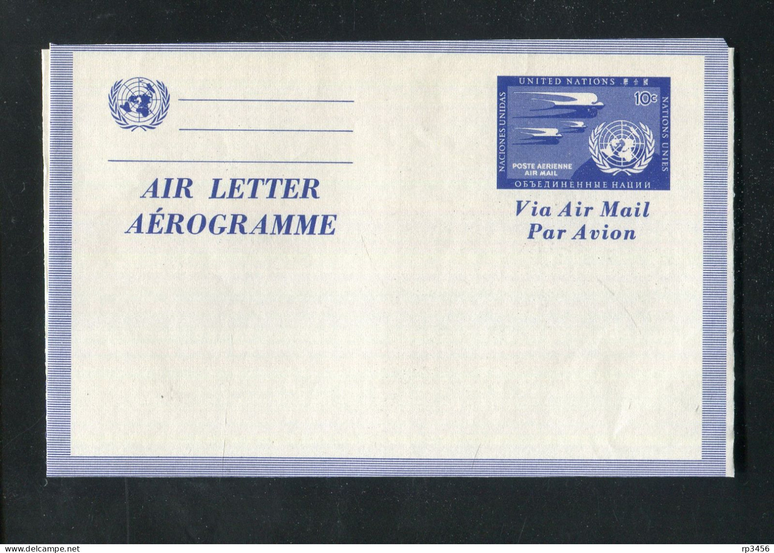 "UNO-N.Y." Aerogramm ** (A720) - Airmail