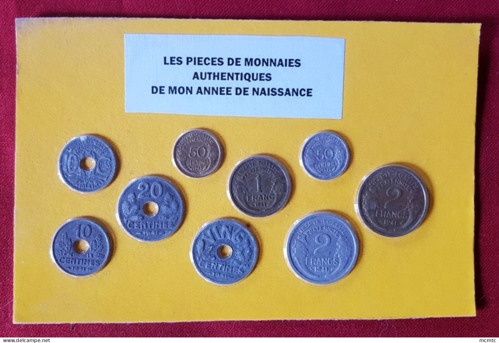 9 Pièces De Monnaies Authentiques Sous Blister De Votre Année De Naissance 1941 ( Idée Cadeau ) - Other & Unclassified