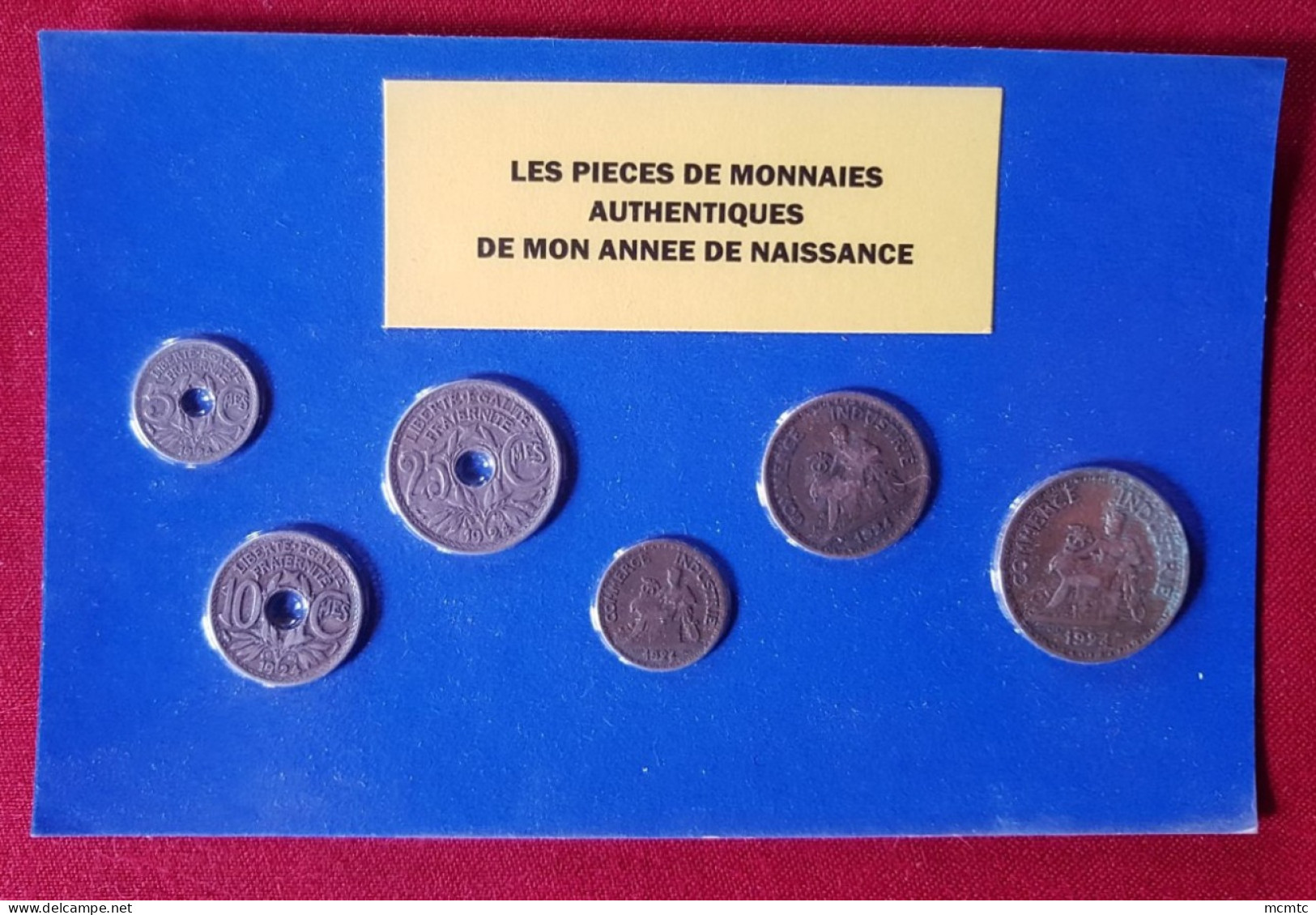 6 Pièces De Monnaies Authentiques Sous Blister De Votre Année De Naissance 1924 ( Idée Cadeau ) - Otros & Sin Clasificación