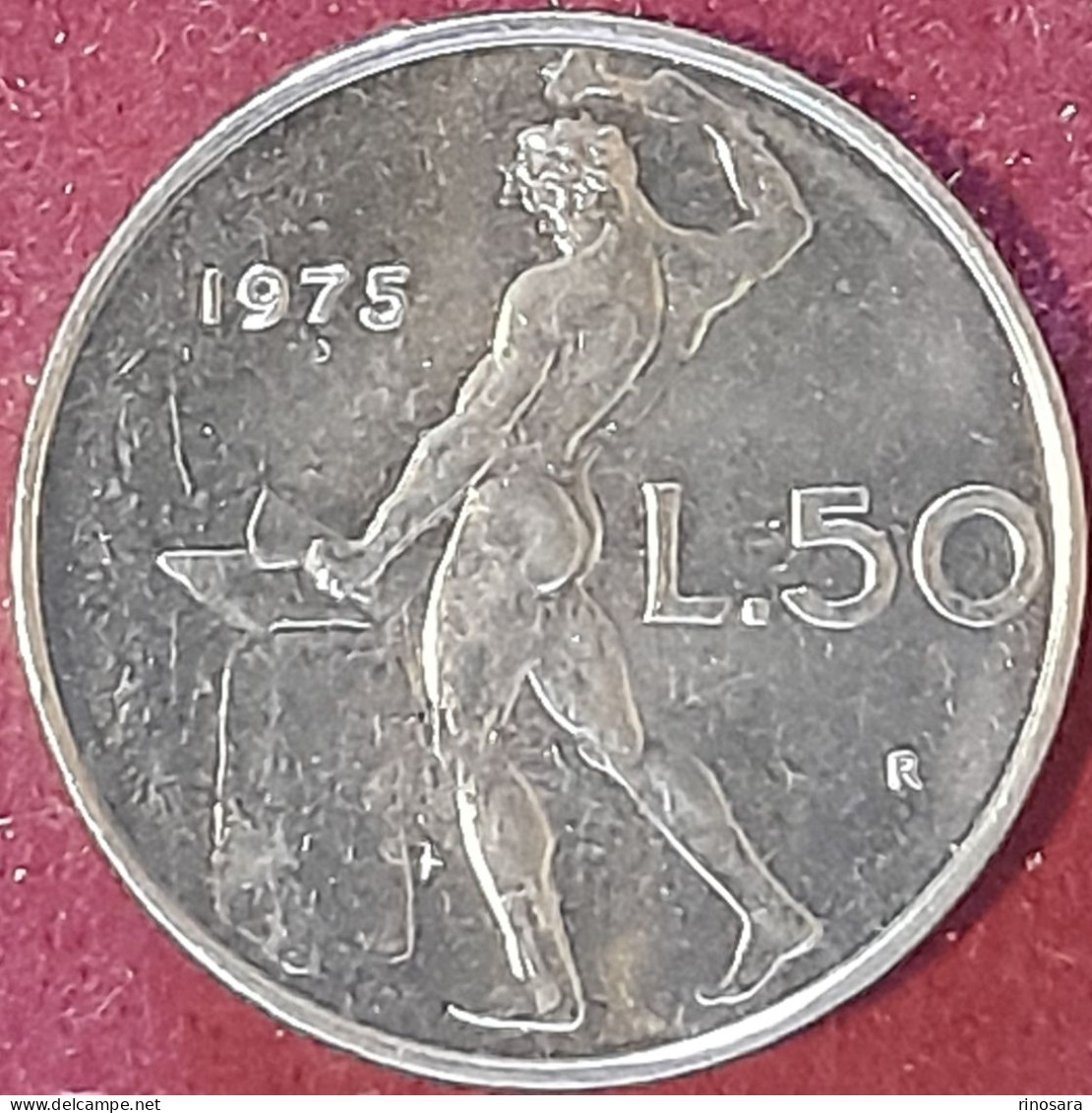 Variante 50 Lire 1975 5 Lungo Repubblica Italiana - 50 Lire