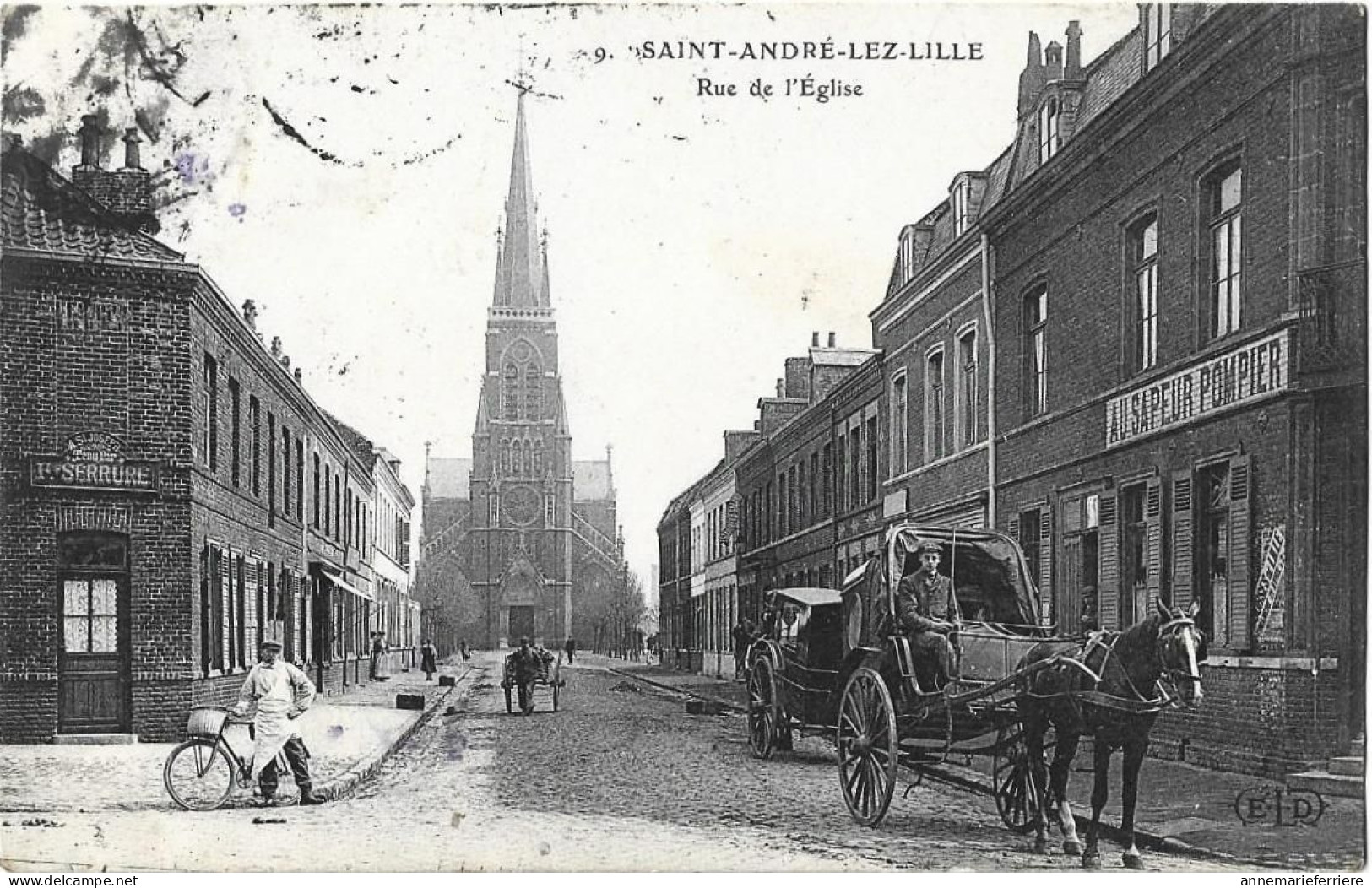 SAINT ANDRE LEZ LILLE - RUE DE L'EGLISE ( Attelages Calèches + Charrettes ) - Haubourdin