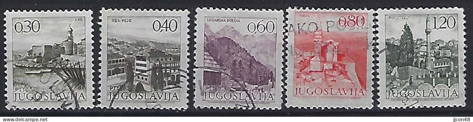 Yugoslavia 1972-84  Sehenswurdigkeiten (o) Mi.1480-1484 - Used Stamps