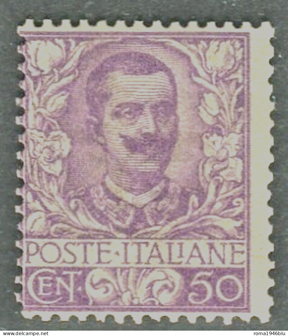 REGNO 1901 FLOREALE  50 CENT.  MALVA N. 76 ** MNH COLLA ASINELLI RAYBAUDI - Nuovi