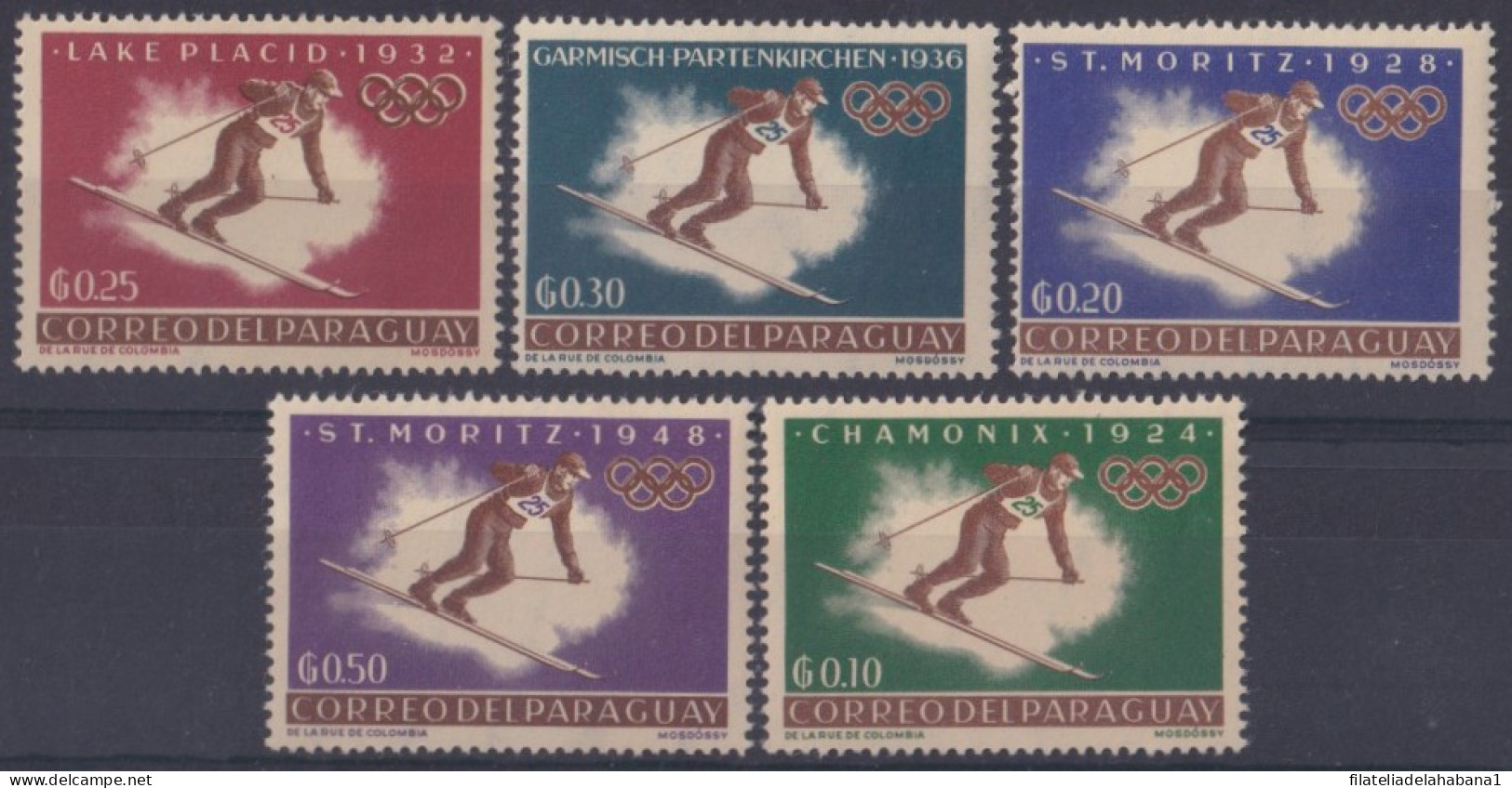 F-EX43591 PARAGUAY 1963 MNH WINTER OLYMPIC GAMES SKIING.  - Winter 1960: Squaw Valley
