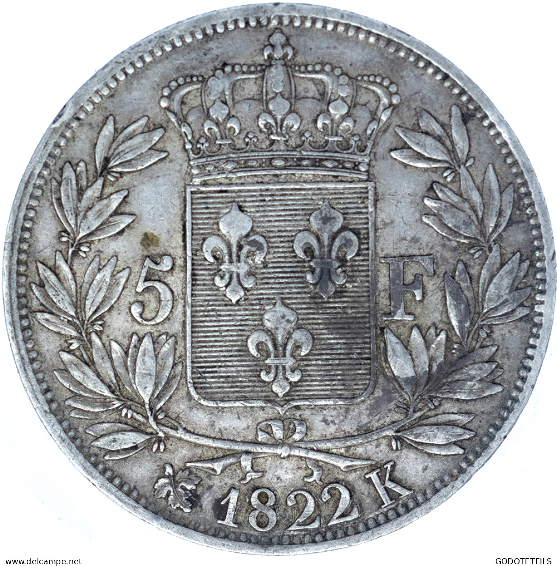 Louis XVIII-5 Francs 1822 Bordeaux - 5 Francs